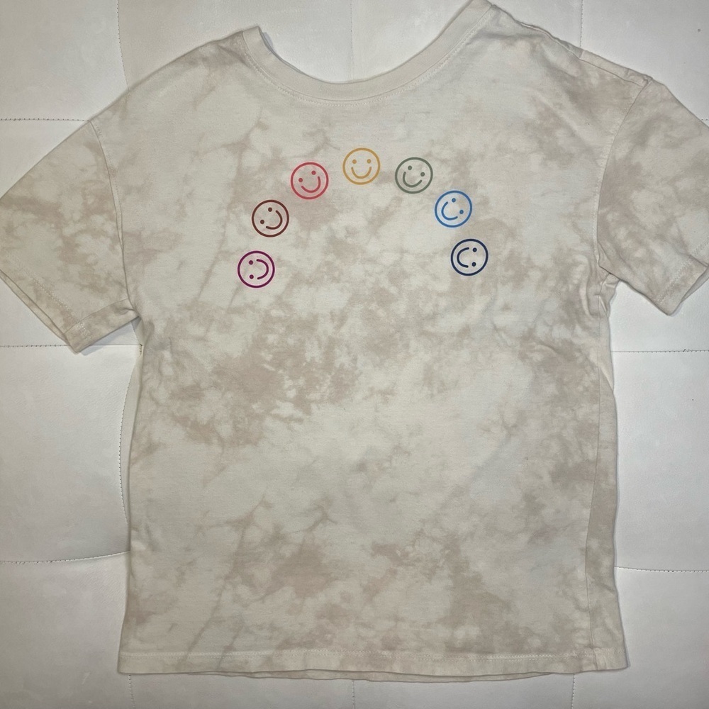 Cat and Jack tie dye Happy Face short sleeve T-Shirt medium